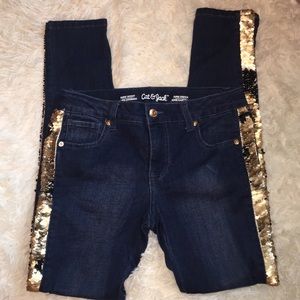 Girls size:14 flip sequin jeans!